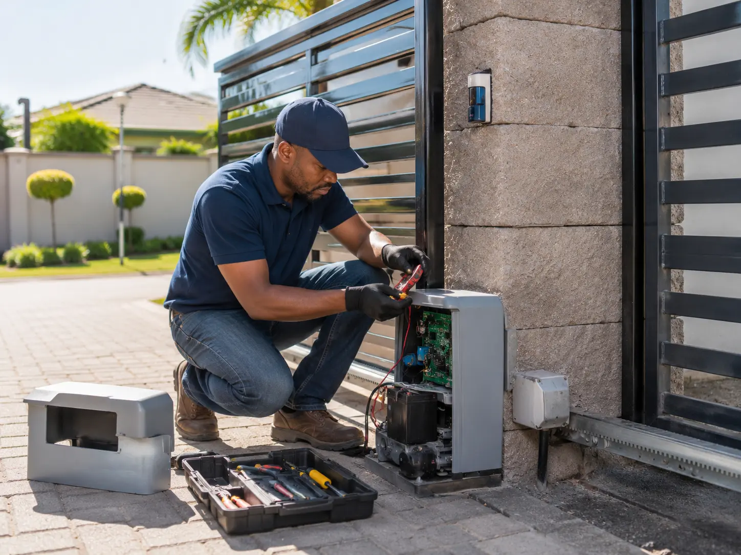 Garage door servicing and gate motor maintenance
