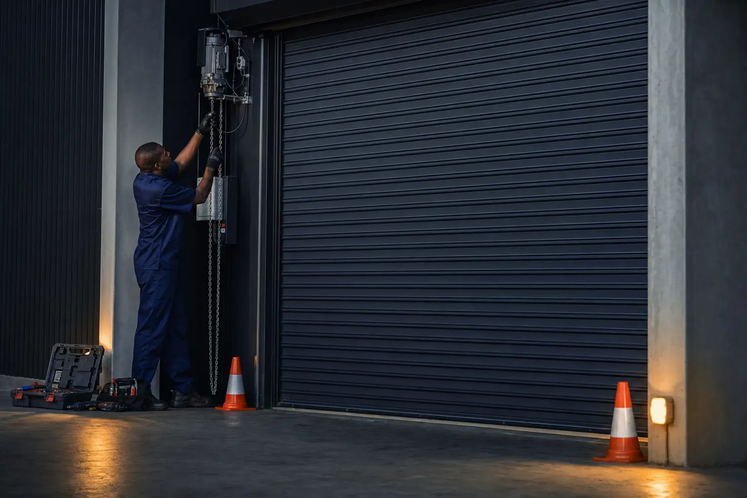 Commercial garage door and roller door service in Zimbabwe