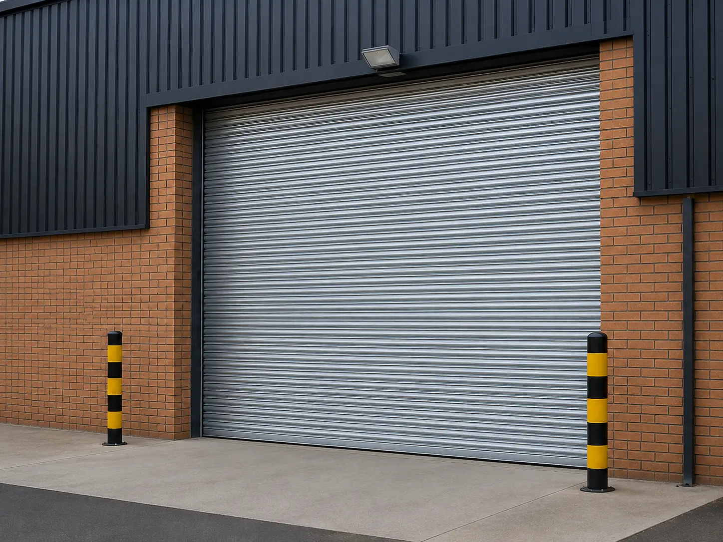 Technician measuring a garage opening before installation