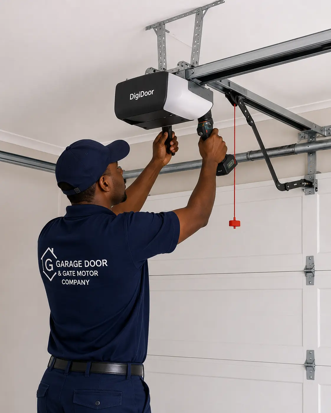 Commercial roll-up garage door motor installation in Zimbabwe
