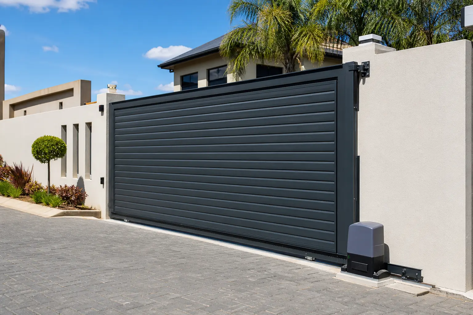 Double swing gate installation with reinforced posts and hinges