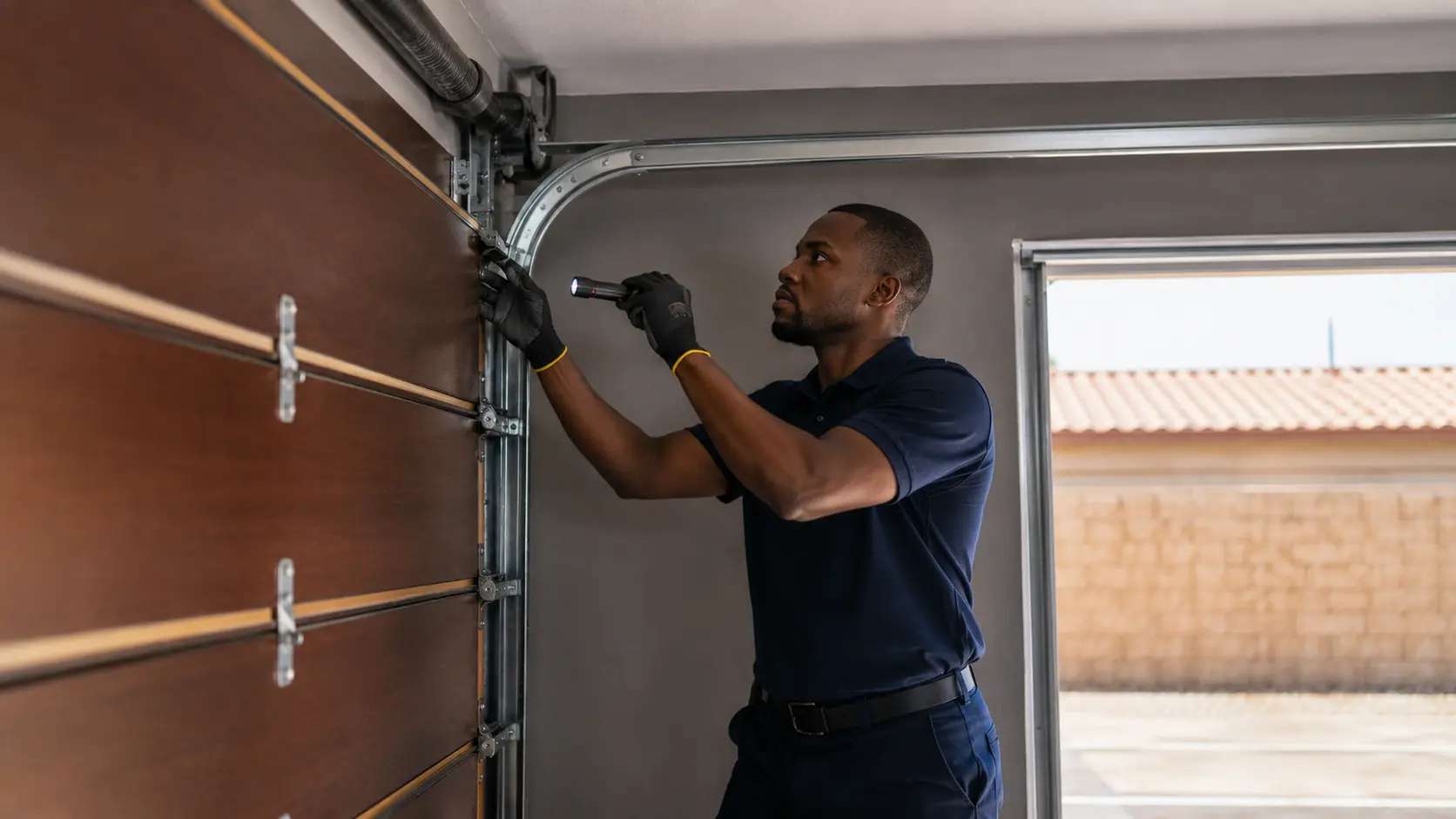Garage door track, roller and mechanical component inspection