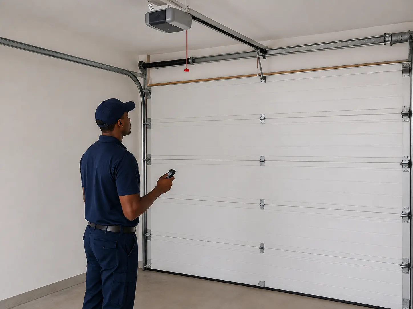 Industrial garage door installation at a warehouse in Zimbabwe