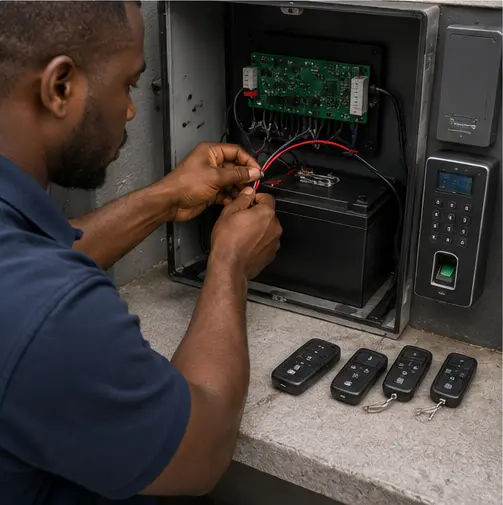 Heavy-duty commercial sliding gate motor installation in Zimbabwe